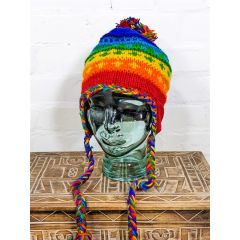 rainbow ear flap hat